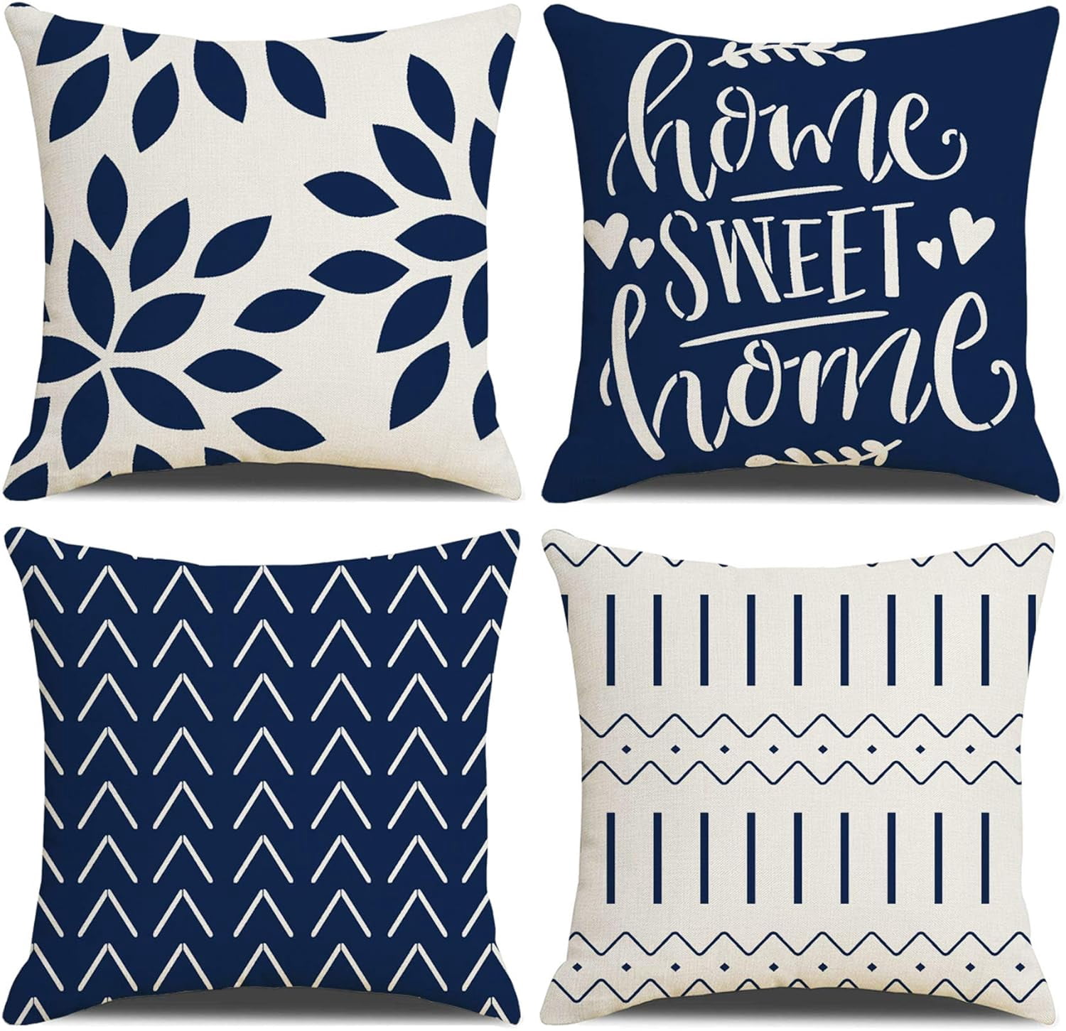 Throw Pillow Covers 20x20 Inch, Pillow Covers 20x20,Squar Pillow Covers Set of 4 Boho Modern Farmhouse Neutral Decorative Pillowcases Linen Cushion Case for Couch, Bed, Home Decor