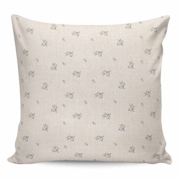 Throw Pillow Covers 20x20 Inch, Purple Floral Decorative Pillow Cases for Couch Sofa Bed, Spring Summer Pastoral Botanical Burlap Cotton Linen Square Home Decor Pillowcases with Hidden Zipper