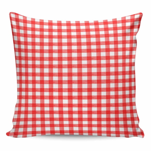Throw Pillow Covers 20x20 Inch, Red Decorative Pillow Cases for Couch Sofa Bed, Country French Rustic Buffalo Plaid Modern Art Cotton Linen Square Home Decor Pillowcases with Hidden Zipper