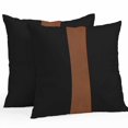 thumbnail image 1 of Throw Pillow Covers 20x20 Inch Set of 2, Black Brown Waterproof Outdoor Pillow Covers, Contemporary Boho Modern Art Decorative Cushion Pillowcases for Couch, Sofa, Bed, Garden, Patio, 1 of 9