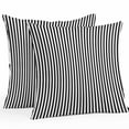 thumbnail image 1 of Throw Pillow Covers 20x20 Inch Set of 2, Black White Stripe Waterproof Outdoor Pillow Covers, Modern Minimalist Geometric Striped Decorative Cushion Pillowcases for Couch, Sofa, Bed, Garden, Patio, 1 of 9