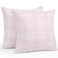 thumbnail image 1 of Throw Pillow Covers 20x20 Inch Set of 2, Buffalo Plaid Waterproof Outdoor Pillow Covers, Pale Pink Farmhouse Gingham Striped Decorative Cushion Pillowcases for Couch, Sofa, Bed, Garden, Patio, 1 of 9