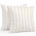 thumbnail image 1 of Throw Pillow Covers 20x20 Inch Set of 2, Cream Striped Waterproof Outdoor Pillow Covers, Modern Farmhouse Cream White Stripes Decorative Cushion Pillowcases for Couch, Sofa, Bed, Garden, Patio, 1 of 9