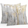 thumbnail image 1 of Throw Pillow Covers 20x20 Inch Set of 2, Golden Grey Tree Waterproof Outdoor Pillow Covers, Oil Painting Forest Abstract Art Decorative Cushion Pillowcases for Couch, Sofa, Bed, Garden, Patio, 1 of 9