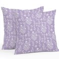 thumbnail image 1 of Throw Pillow Covers 20x20 Inch Set of 2, Purple Botanical Waterproof Outdoor Pillow Covers, Spring Summer Chic Wildflowers Decorative Cushion Pillowcases for Couch, Sofa, Bed, Garden, Patio, 1 of 9