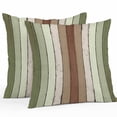 thumbnail image 1 of Throw Pillow Covers 20x20 Inch Set of 2, Sage Green Waterproof Outdoor Pillow Covers, Farmhouse Wood Grain Vintage Brown Striped Decorative Cushion Pillowcases for Couch, Sofa, Bed, Garden, Patio, 1 of 9