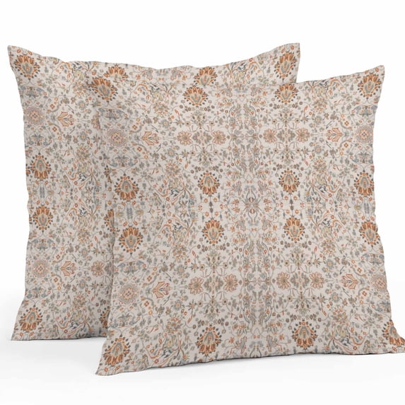 Throw Pillow Covers 20x20 Inch Set of 2, Vintage Boho Waterproof Outdoor Pillow Covers, Retro Southwestern Ethnic Mexican Floral Decorative Cushion Pillowcases for Couch, Sofa, Bed, Garden, Patio