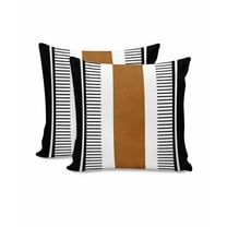 Throw Pillow Covers 20x20 Inch Set of 2 Black Brown Stripe Decorative Pillow Covers Boho Style Cushion Cover Pillowcase for Sofa Couch Bed Home Decor