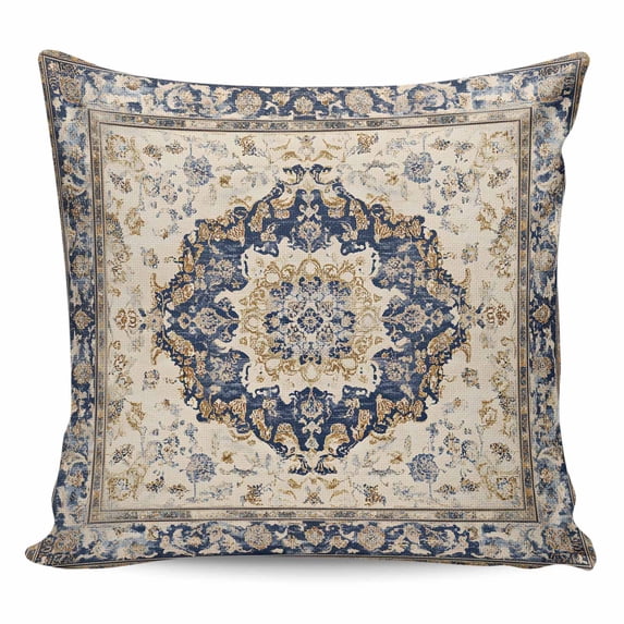 Throw Pillow Covers 20x20 Inch, Vintage Boho Decorative Pillow Cases for Couch Sofa Bed, Rustic Southwestern Geometric Ethnic Cotton Linen Square Home Decor Pillowcases with Hidden Zipper