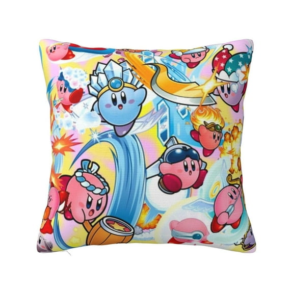 Throw Pillow Covers 22"x22" Inch, Kirby Decorative Pillow Case for Sofa Couch Chair Bedroom Modern Decor