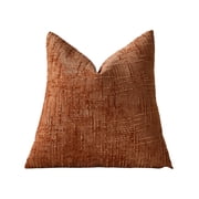 Throw Pillow Covers 24 X 24, Textured Chenille Pillow Covers, Square Cut Edged, Warm Terracotta Hue, Living Room Couch Decor, 1 Pc