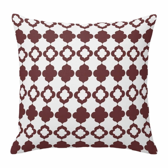 Throw Pillow Covers 24 x 24 Inch, Retro Boho Cotton Linen Pillows Cases, Dark Red Geometric Pattern Rhombic Bohemia Square Cushion Covers for Couch Sofa Bed