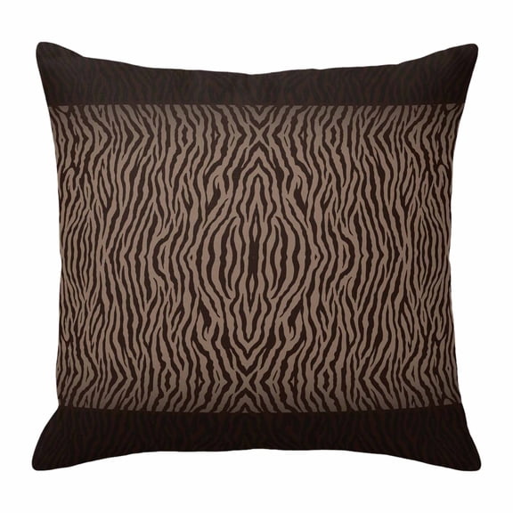 Throw Pillow Covers 24 x 24 Inch, Zebras Print Cotton Linen Pillows Cases, Abstract Animal Skin Texture Brown Square Cushion Covers for Couch Sofa Bed