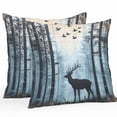 thumbnail image 1 of Throw Pillow Covers 24x24 Inch Set of 2, Forest Elk Waterproof Outdoor Pillow Covers, Deer Birds Nature Tree Antlers Mountain Decorative Cushion Pillowcases for Couch, Sofa, Bed, Garden, Patio, 1 of 9