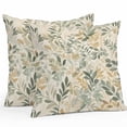 thumbnail image 1 of Throw Pillow Covers 24x24 Inch Set of 2, Sage Green Yellow Botanical Waterproof Outdoor Pillow Covers, Spring Summer Vintage Decorative Cushion Pillowcases for Couch, Sofa, Bed, Garden, Patio, 1 of 9