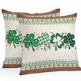 thumbnail image 1 of Throw Pillow Covers 24x24 Inch Set of 2, St. Patrick's Day, Waterproof Outdoor Pillow Covers, Southwestern Eucalyptus Shamrock Plaid Decorative Cushion Pillowcases for Couch, Sofa, Bed, Garden, Patio, 1 of 9