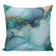thumbnail image 1 of Throw Pillow Covers 24x24 Inch, Teal Marble Decorative Pillow Cases for Couch Sofa Bed, Modern Abstract Art Luxury Yellow Cotton Linen Square Home Decor Pillowcases with Hidden Zipper, 1 of 7