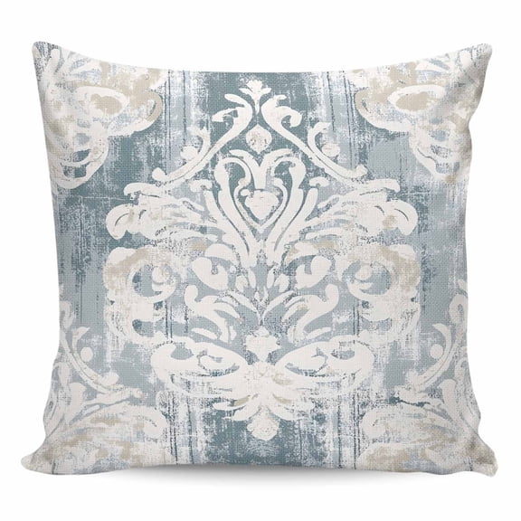 Throw Pillow Covers 24x24 Inch, Vintage White Beige Floral Decorative Pillow Cases for Couch Sofa Bed, Abstract Art Flower Cotton Linen Square Home Decor Pillowcases with Hidden Zipper