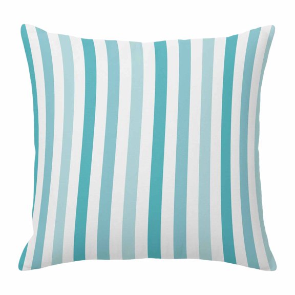 Throw Pillow Covers 26 x 26 Inch, Teal Aqua Stripe Cotton Linen Pillows Cases, Gradient Geometric White Vertical Striped Square Cushion Covers for Couch Sofa Bed