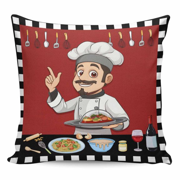 Throw Pillow Covers 26x26 Inch, Cheg Red Decorative Pillow Cases for Couch Sofa Bed, Black White Check Buffalo Plaid Grid Lattice Cotton Linen Square Home Decor Pillowcases with Hidden Zipper