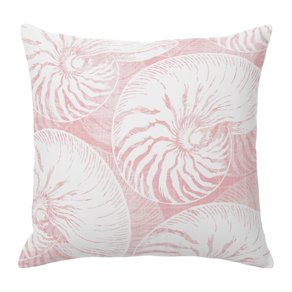 Throw Pillow Covers 26x26 Inch, Coastal Shell Pink Decorative Pillow Cases for Couch Sofa Bed, Summer Ocean Shell Beach Cotton Linen Square Home Decor Pillowcases with Hidden Zipper