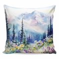 thumbnail image 1 of Throw Pillow Covers 26x26 Inch, Forest Mountains Decorative Pillow Cases for Couch Sofa Bed, Oil Painting Flower Pine Trees Cotton Linen Square Home Decor Pillowcases with Hidden Zipper, 1 of 7