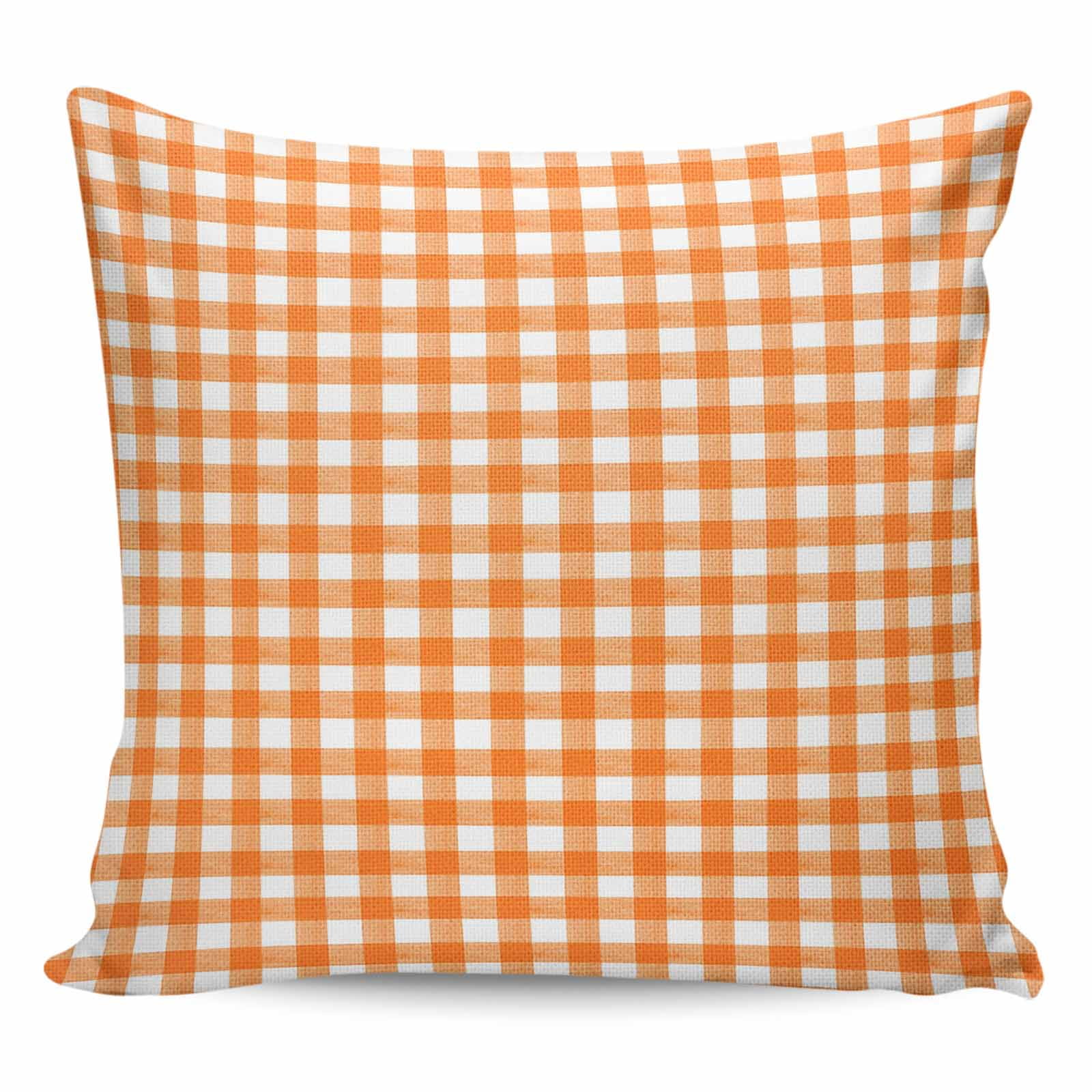 Throw Pillow Covers 26x26 Inch, Orange Decorative Pillow Cases for Couch Sofa Bed, Country French Rustic Buffalo Plaid Modern Art Cotton Linen Square Home Decor Pillowcases with Hidden Zipper