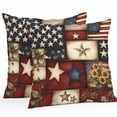 thumbnail image 1 of Throw Pillow Covers 26x26 Inch Set of 2, American Flag Waterproof Outdoor Pillow Covers, Texas Star Farmhouse Sunflowers Blue Red Decorative Cushion Pillowcases for Couch, Sofa, Bed, Garden, Patio, 1 of 9