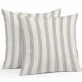 thumbnail image 1 of Throw Pillow Covers 26x26 Inch Set of 2, Blue Striped Waterproof Outdoor Pillow Covers, Modern Farmhouse Stripes Rustic Decorative Cushion Pillowcases for Couch, Sofa, Bed, Garden, Patio, 1 of 9