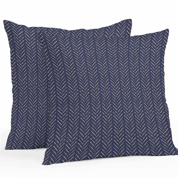 Throw Pillow Covers 26x26 Inch Set of 2, Blue Yellow Geometric Waterproof Outdoor Pillow Covers, Modern Abstract Art Striped Decorative Cushion Pillowcases for Couch, Sofa, Bed, Garden, Patio