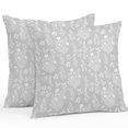 thumbnail image 1 of Throw Pillow Covers 26x26 Inch Set of 2, Grey Botanical Waterproof Outdoor Pillow Covers, Spring Summer Chic Wildflowers Decorative Cushion Pillowcases for Couch, Sofa, Bed, Garden, Patio, 1 of 9