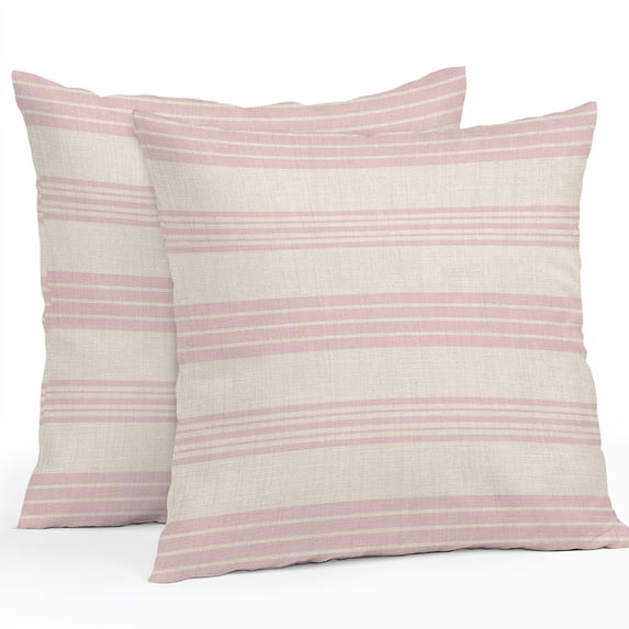 Throw Pillow Covers 26x26 Inch Set of 2, Pink Stripes Waterproof Outdoor Pillow Covers, Modern Minimalist Lines Geometric Beige Decorative Cushion Pillowcases for Couch, Sofa, Bed, Garden, Patio