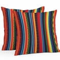 thumbnail image 1 of Throw Pillow Covers 26x26 Inch Set of 2, Rainbow Stripe Waterproof Outdoor Pillow Covers, Boho Minimalist Geometric Line Decorative Cushion Pillowcases for Couch, Sofa, Bed, Garden, Patio, 1 of 9