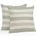 thumbnail image 1 of Throw Pillow Covers 26x26 Inch Set of 2, Sage Green Lines Waterproof Outdoor Pillow Covers, Modern Simple Striped Pattern Beige Decorative Cushion Pillowcases for Couch, Sofa, Bed, Garden, Patio, 1 of 9