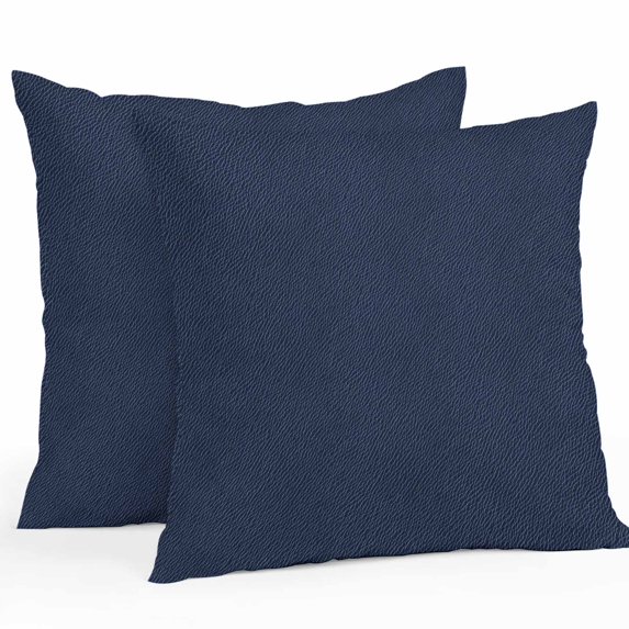 Throw Pillow Covers 26x26 Inch Set of 2, Solid Dark Blue Waterproof Outdoor Pillow Covers, Minimalism Abstract Denim Texture Decorative Cushion Pillowcases for Couch, Sofa, Bed, Garden, Patio
