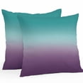 thumbnail image 1 of Throw Pillow Covers 26x26 Inch Set of 2, Teal Purple Ombre Waterproof Outdoor Pillow Covers, Turquoise Gradient Modern Abstract Art Decorative Cushion Pillowcases for Couch, Sofa, Bed, Garden, Patio, 1 of 9