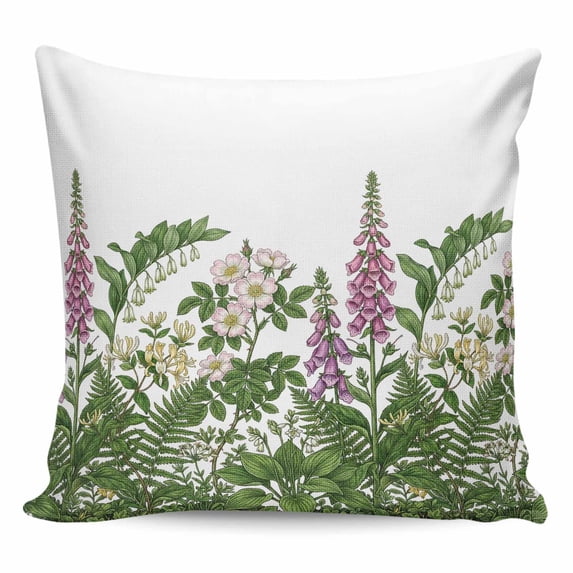 Throw Pillow Covers 26x26 Inch, Spring Botanical Decorative Pillow Cases for Couch Sofa Bed, Watercolor Floral Flowers Leaves Retro Rustic Cotton Linen Square Home Decor Pillowcases