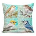 thumbnail image 1 of Throw Pillow Covers 26x26 Inch, Teal Blue Birds Decorative Pillow Cases for Couch Sofa Bed, Farmhouse Animals Country Cotton Linen Square Home Decor Pillowcases with Hidden Zipper, 1 of 7
