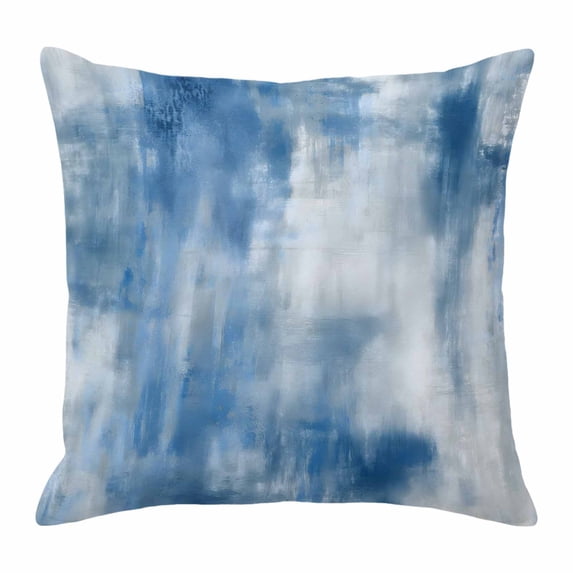Throw Pillow Covers, Abstract Blue 26x26 Pillow Covers for Couch/Sofa/Bed, Modern Simple Painting Art Decorative Square Linen Cushion Pillowcase for Home Decor