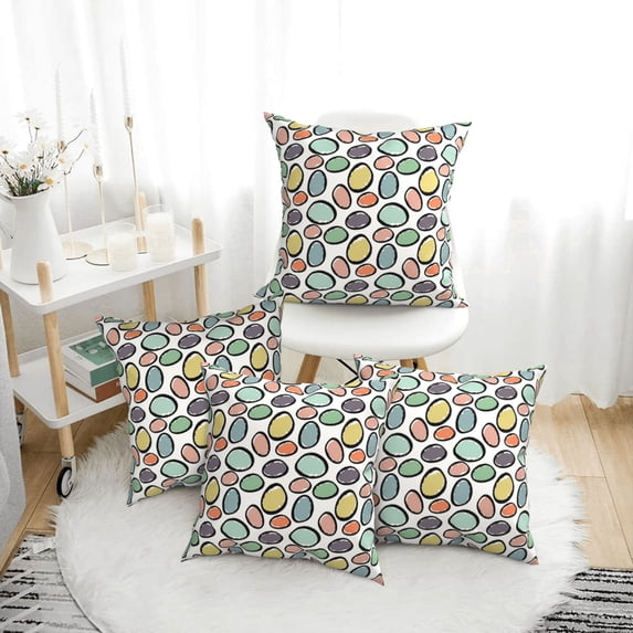 Throw Pillow Covers, Abstract geometric pattern Soft Square Pillow Cases with Invisible Zipper for Couch Bed Sofa, Farmhouse Fall Home Decor 20"x20"