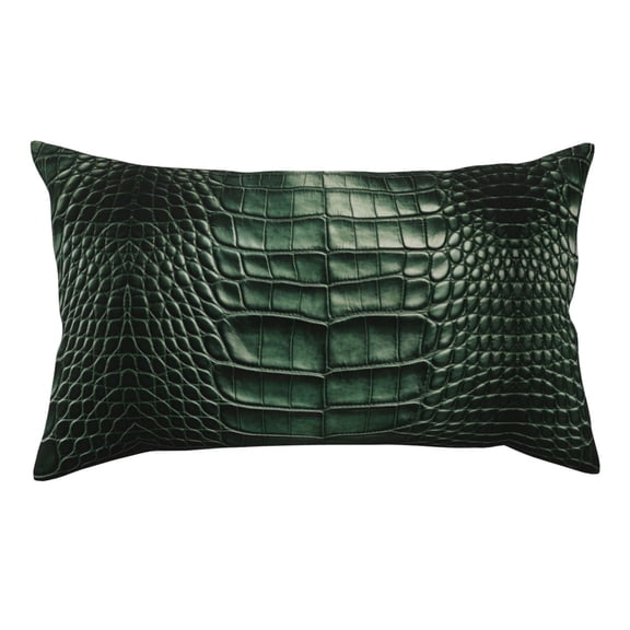 Throw Pillow Covers Alligator Skin Seamless Green Texture Pillow Cases With Invisible Zipper Pillowcases For Couch Bed Sofa Chair 20x36 Inches
