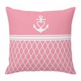 thumbnail image 1 of Throw Pillow Covers, Anchor Morocco 26x26 Pillow Covers for Couch/Sofa/Bed, Modern Nautical Pink Boho Stripes Decorative Square Linen Cushion Pillowcase for Home Decor, 1 of 9