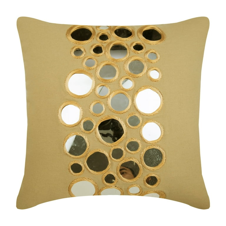 Throw Pillow Covers Beige Decorative Pillow Covers 16x16 inch 40x40 cm Cotton Throw Pillows For Couch Circles Dots Mirror Embroidery Contemporary Designer Fabric Reflectors Walmart