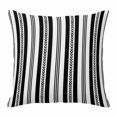 thumbnail image 1 of Throw Pillow Covers, Black Line Striped 16x16 Pillow Covers for Couch/Sofa/Bed, Farmhouse Modern Geometric Stripes Decorative Square Linen Cushion Pillowcase for Home Decor, 1 of 9