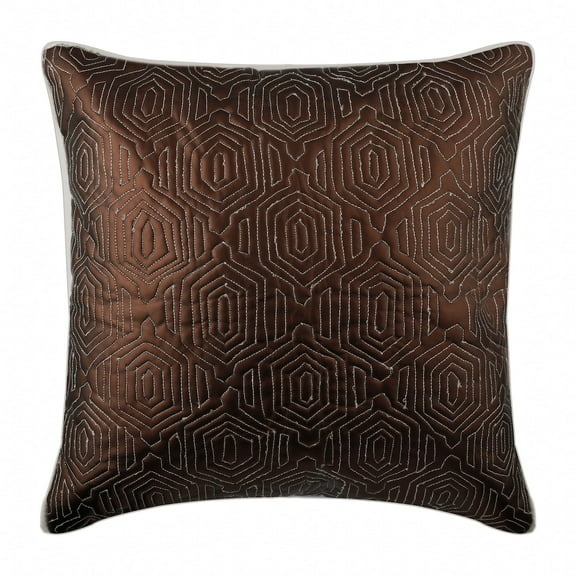 Throw Pillow Covers, Brown Couch Throw Pillow Covers, 12x12 inch (30x30 cm) Faux Leather & Suede Sofa Pillow Covers, Pillow Covers with Trellis & Quilted, Geometriced - Trunk Show