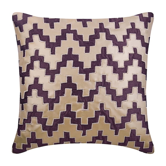 Throw Pillow Covers, Brown Decorative Pillow Covers Couch 16x16 inch (40x40 cm), Faux Leather Throw Pillow Covers, Geometric, Trellis, Lattice, Leather Applique - Life in Progress
