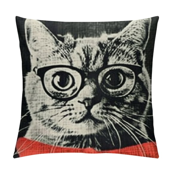 Throw Pillow Covers Cat Pillow Cases Animal Kitty Pillowcase Cushion Cover for Couch Bed Sofa Patio Car