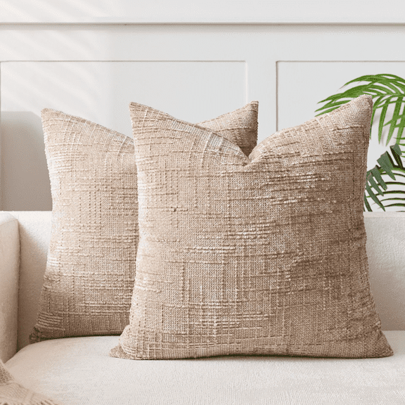 Throw Pillow Covers Chenille Tweed Textured Decorative Couch Cushion Cover Neutral Modern Pillowcase For Sofa Bed Living Decor