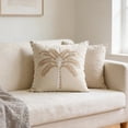 thumbnail image 1 of Throw Pillow Covers, Coconuts Palm Embroidered Pillowcase Outdoor Patio Sofa Cushion Cottons And Linen Backrest, 1 of 7