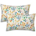 thumbnail image 1 of Throw Pillow Covers Colorful Leaves Spots Pillow Covers 20x12 Inch Set of 2 Boho Floral Throw Pillows Decorative Pillow Cases Cushion Covers for Bedroom Livingroom Sofa Farm House, 1 of 6